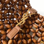 Saint Laurent Le 5 A 7 Large In Wood Beads 823807 Coffee